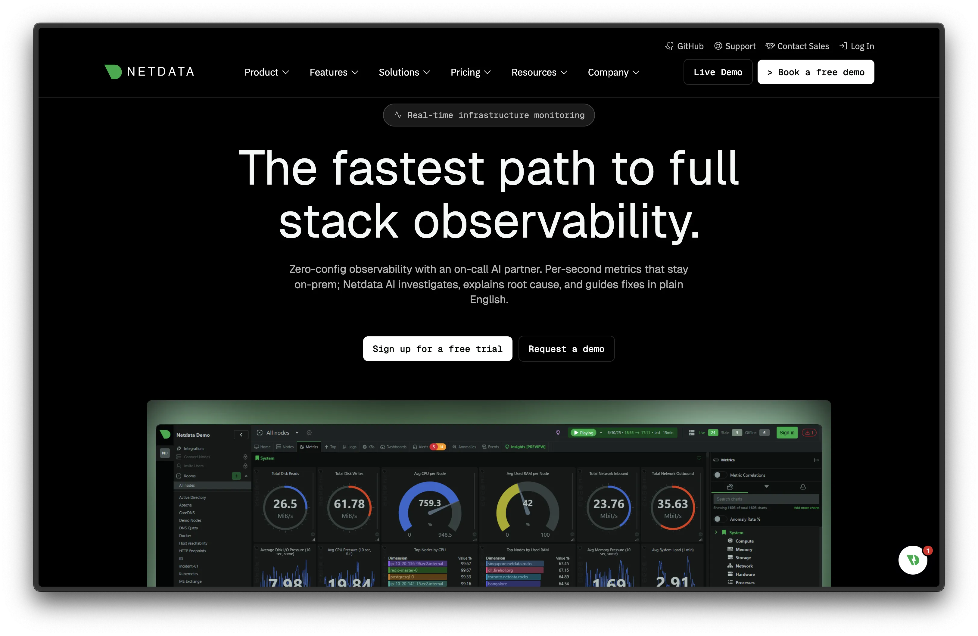Netdata Dashboard